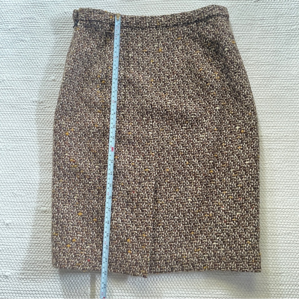 Ann Taylor LOFT Brown Tweed Lined A-Line Pencil Skirt Above Knee Length Size 2P - Picture 5 of 6